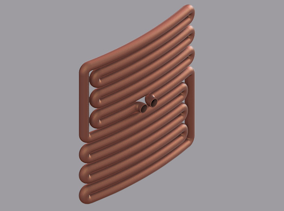 Copper cooled coil panel