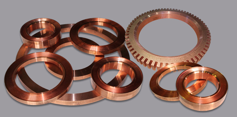 Short circuit rings for electrical engines made of high conductivity copper. The outside diameter varies from 300mm until 1600mm.